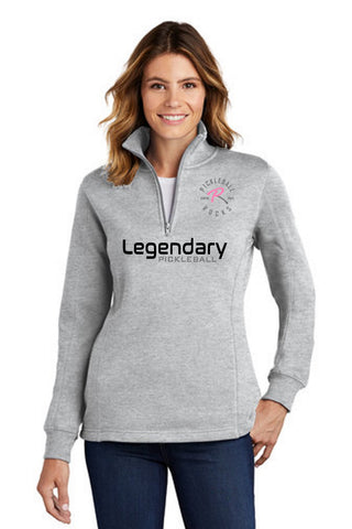 Legendary Ladies Super Warm Quarter Zip Sweatshirt - Light Heather Grey
