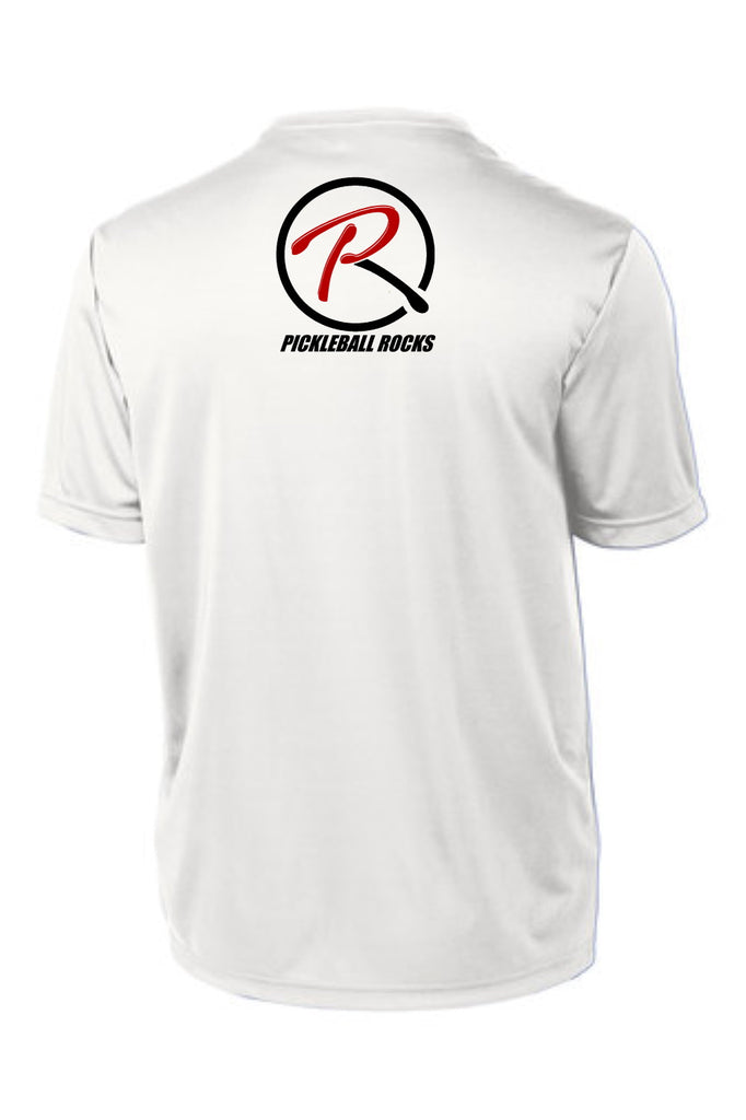 Pickleball Rocks Long Sleeve Dri Fit Tshirt - Youth White