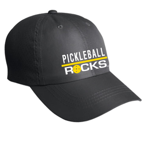 Black Pickleball Rocks Unstructured Hat