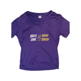 Drive For Show, Dink for Dough - Ladies Purple Dri Fit VNeck Shirt
