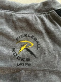 Mens Heather Gray with Black Pickleball Rocks Dri Fit Shirt