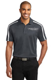 Legendary Mens Silk Touch Performance Dri-Fit Polo Shirt - Steel Grey and White