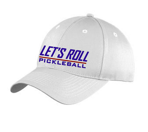 Let's Roll Pickleball White Unstructured Hat
