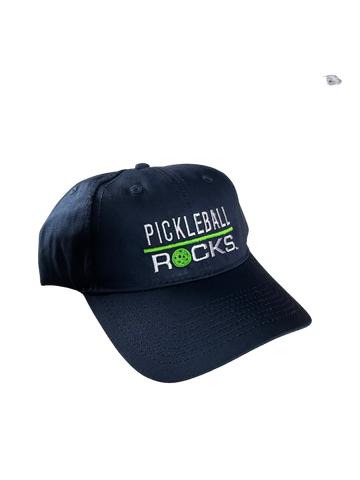 Navy with Lime Trim Pickleball Rocks Unstructured Hat