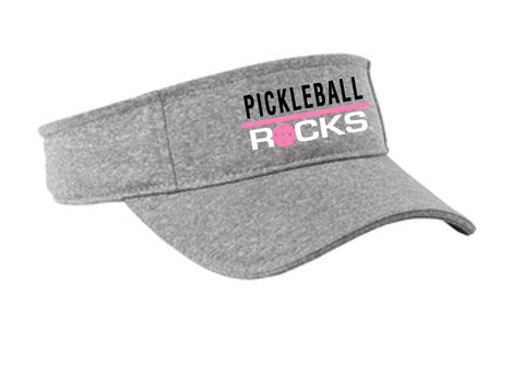 Pickleball Rocks Dri Fit Vintage Heather Grey Visor