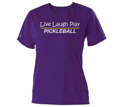 Live Laugh Play Pickleball Purple Dri-fit