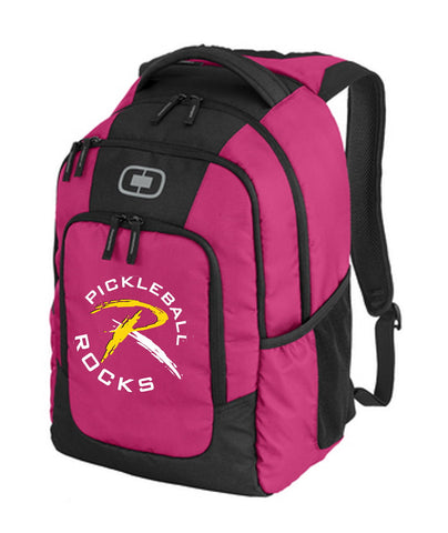 Pickleball Rocks Mid Size Paddle / Equipment Bag / Backpack - Pink Raspberry