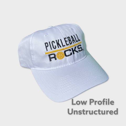 White Pickleball Rocks Unstructured Hat