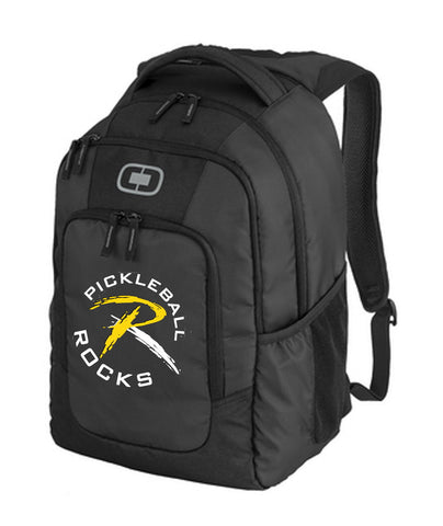 Pickleball Rocks Mid Size Paddle / Equipment Bag / Backpack - Black