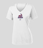 RipSken Dri Fit Tshirt - Ladies VNeck Left Chest Logo - White
