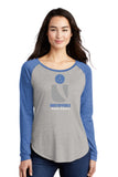 Unstoppable Pickleball - Womens Heather Grey and Blue Long Sleeve Shirt
