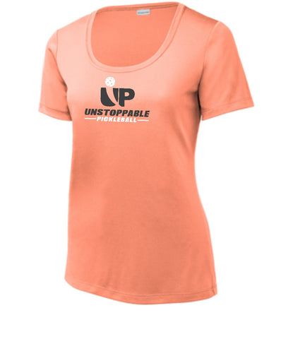 Unstoppable Pickleball - First Edition Ladies Soft Coral Boat Neck
